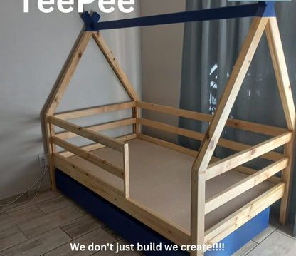 Teepee bed - Horizontal rails