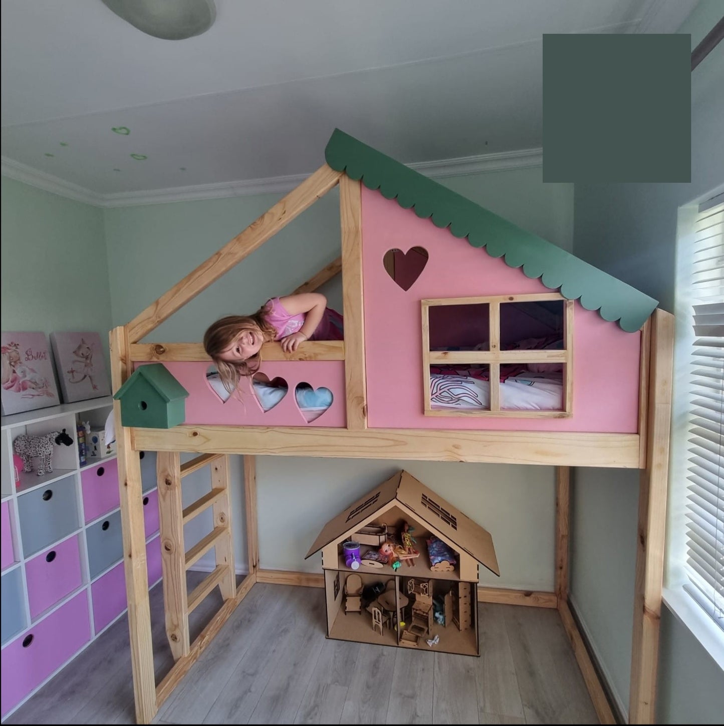 Loft bed - heart cut-out